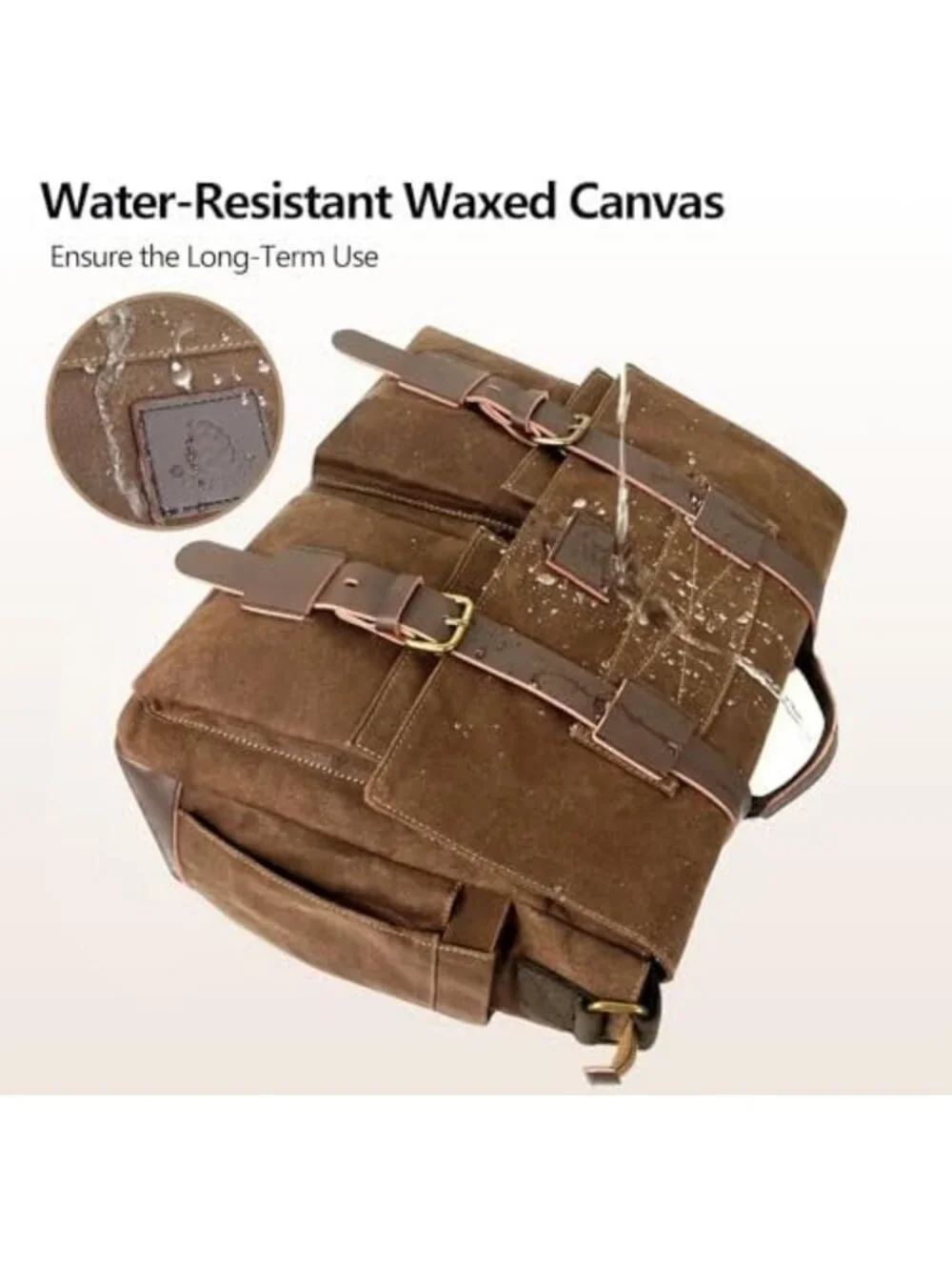 Stylish Waterproof Waxed Canvas Messenger Bag for Men - 14